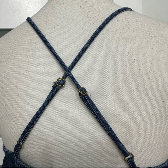 Guess Blue Lace-Up Top SZ Medium Adjustable Straps Made In India Cotton Blend - Picture 6 of 9